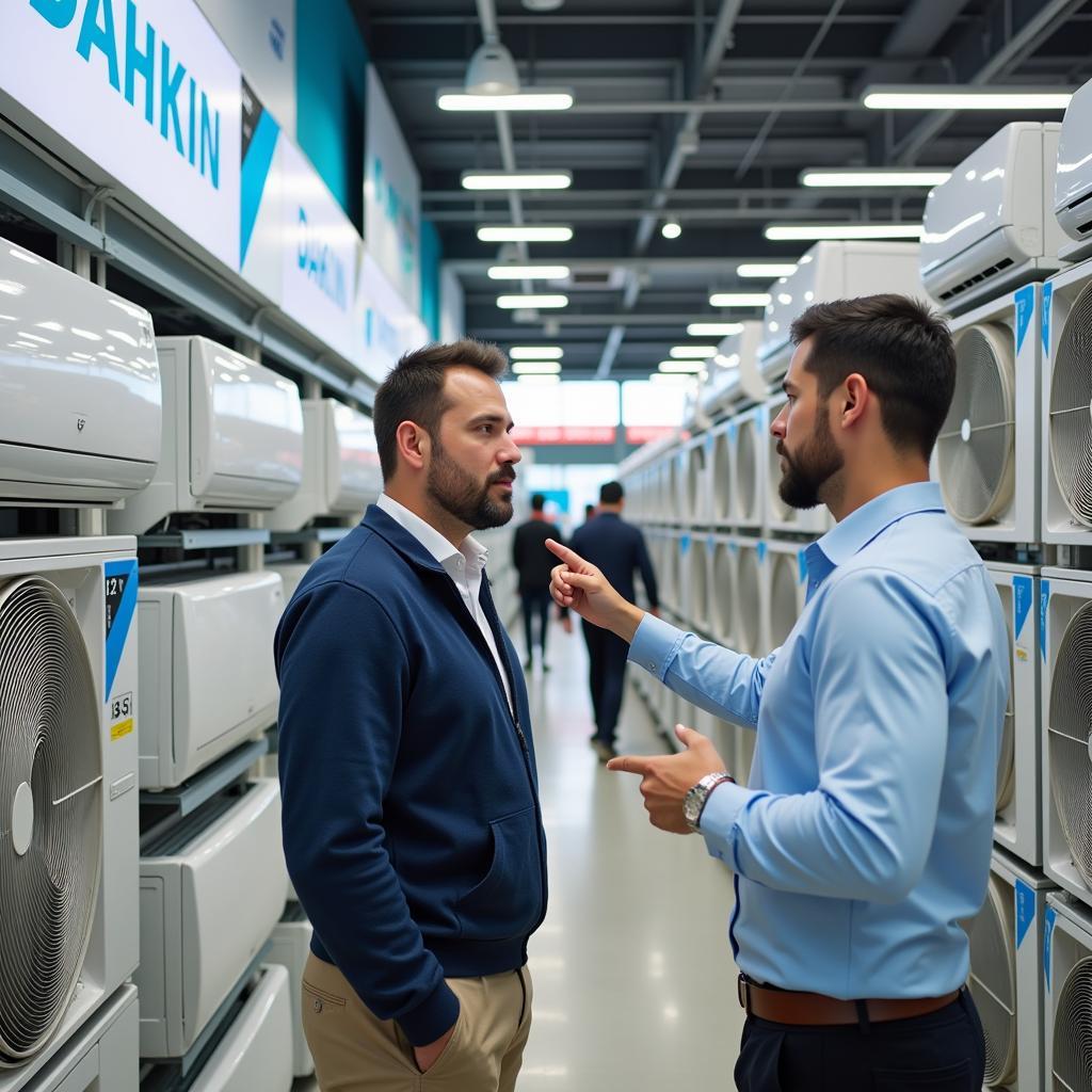 Selecting a Daikin AC in a Store