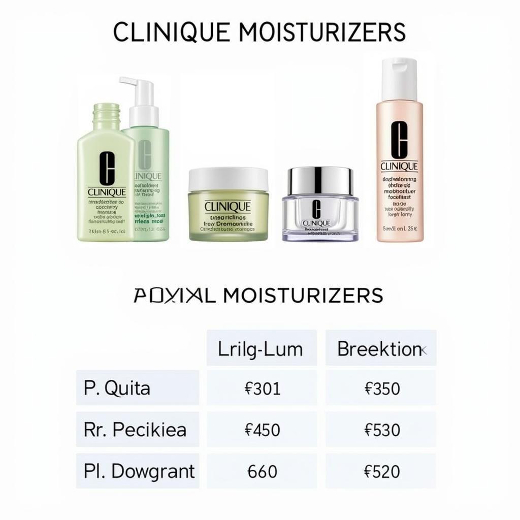 Clinique Moisturizers Price List