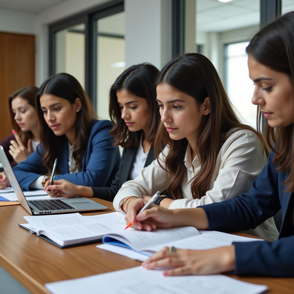 Students in Pakistan preparing for the CMA USA Exam