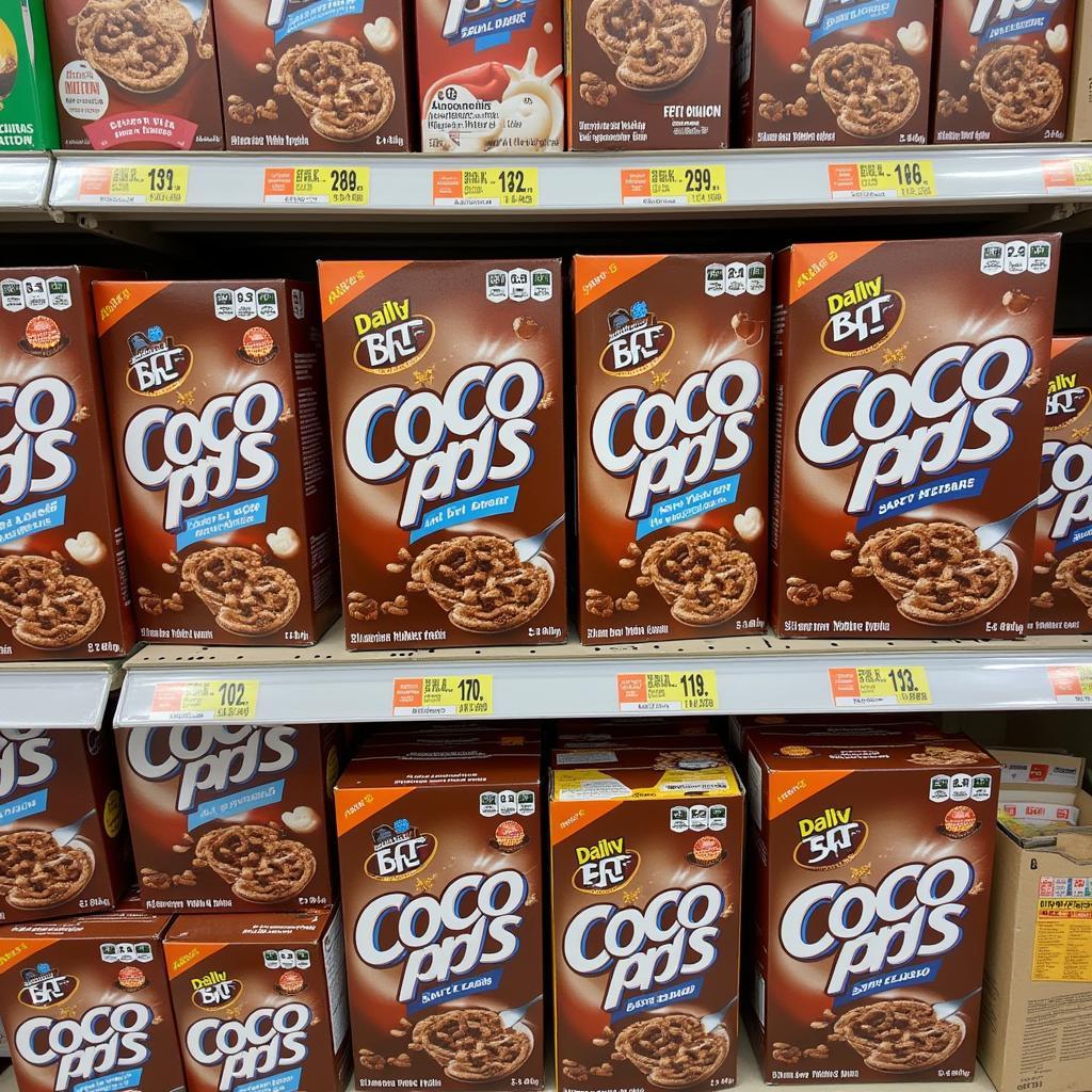 Coco Pops displayed on supermarket shelves in Pakistan