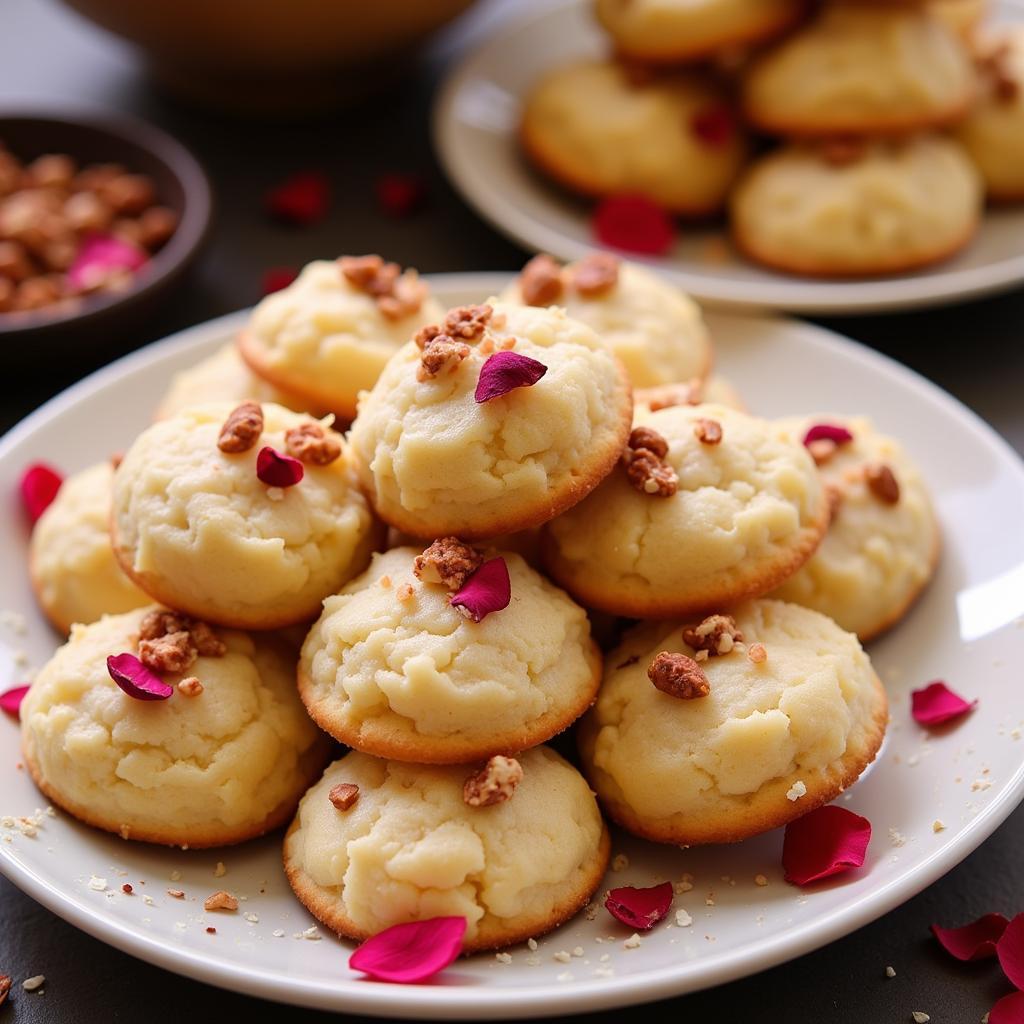 Coconut biscuits arranged on a plate for a special occasion