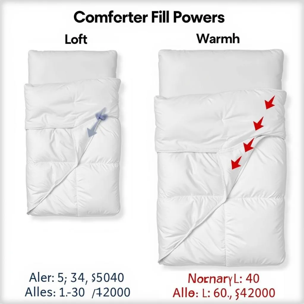 Comforter Fill Power Comparison Chart