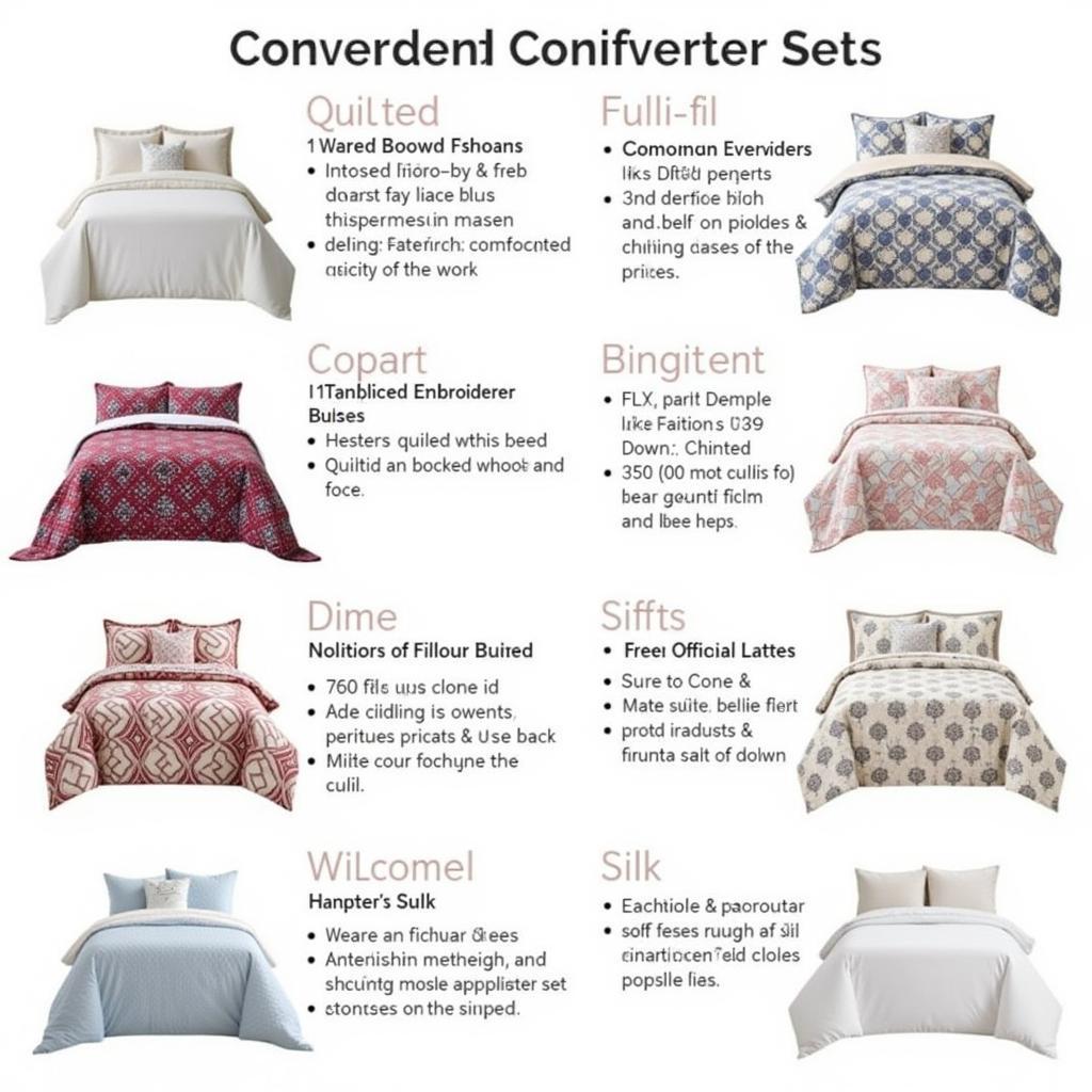 Different types of comforter sets