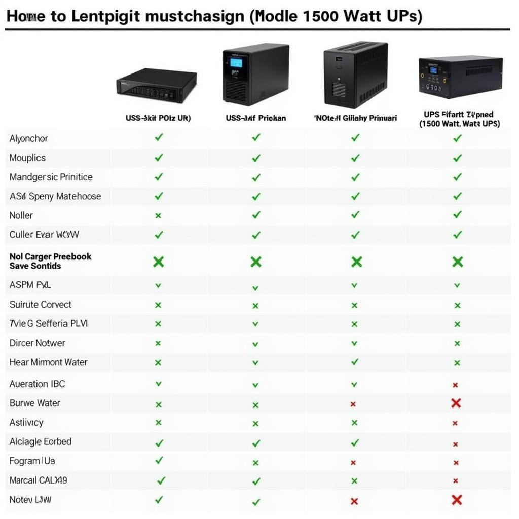 Comparison of Different 1500 Watt UPS Models