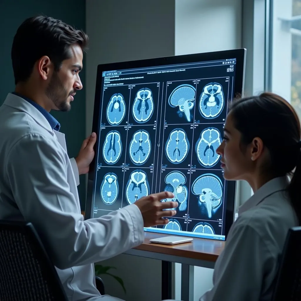 Doctor Discussing Brain MRI Scan with Patient in Pakistan