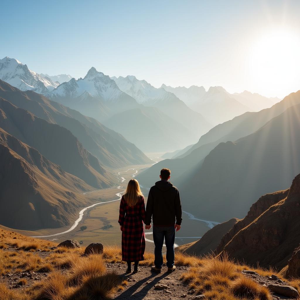 Couple enjoying the stunning view of Hunza Valley during their honeymoon