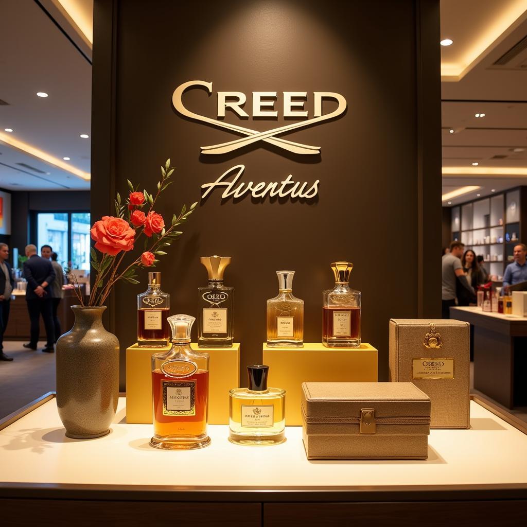 Creed Aventus Perfume Display in a High-End Store