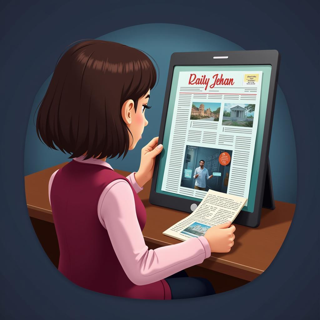 Daily Jehan Pakistan Epaper Reader Engaging with Content