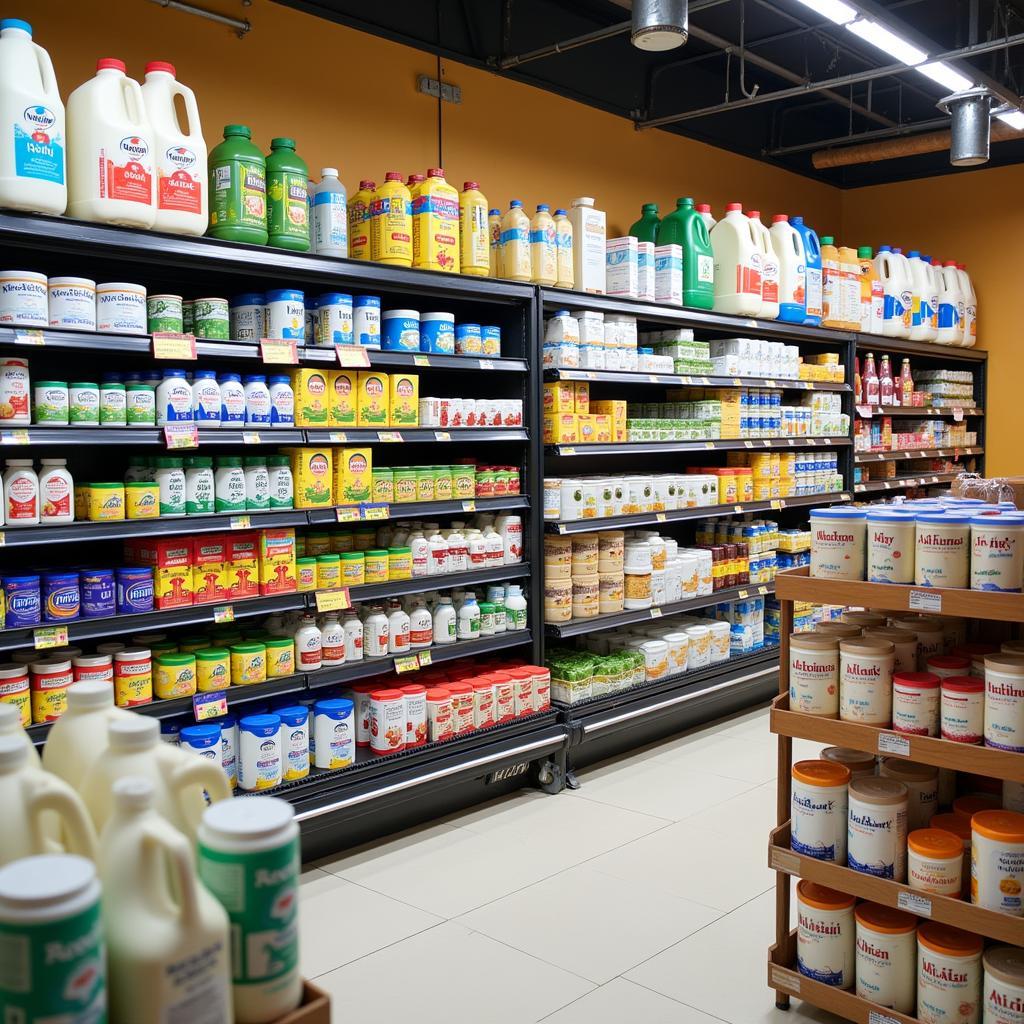 Dairy Products Display in a Pakistani Supermarket