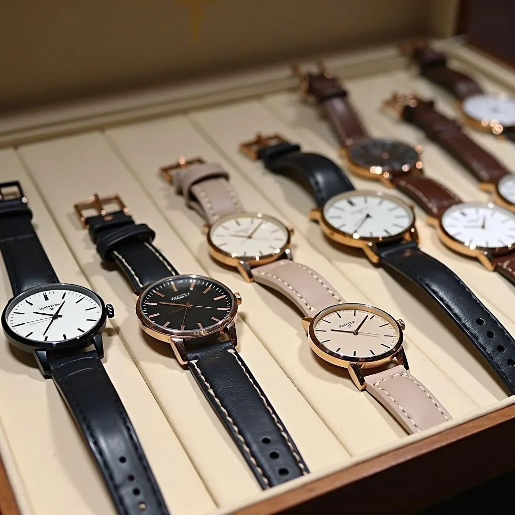 Daniel Wellington watches being showcased in a retail store in Pakistan