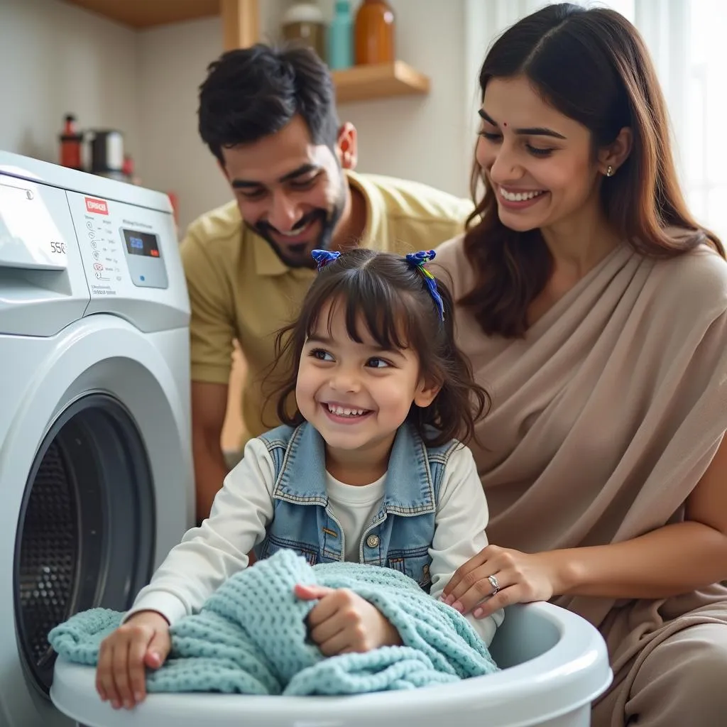 Pakistani Family Using Dawlance 6550 Washing Machine