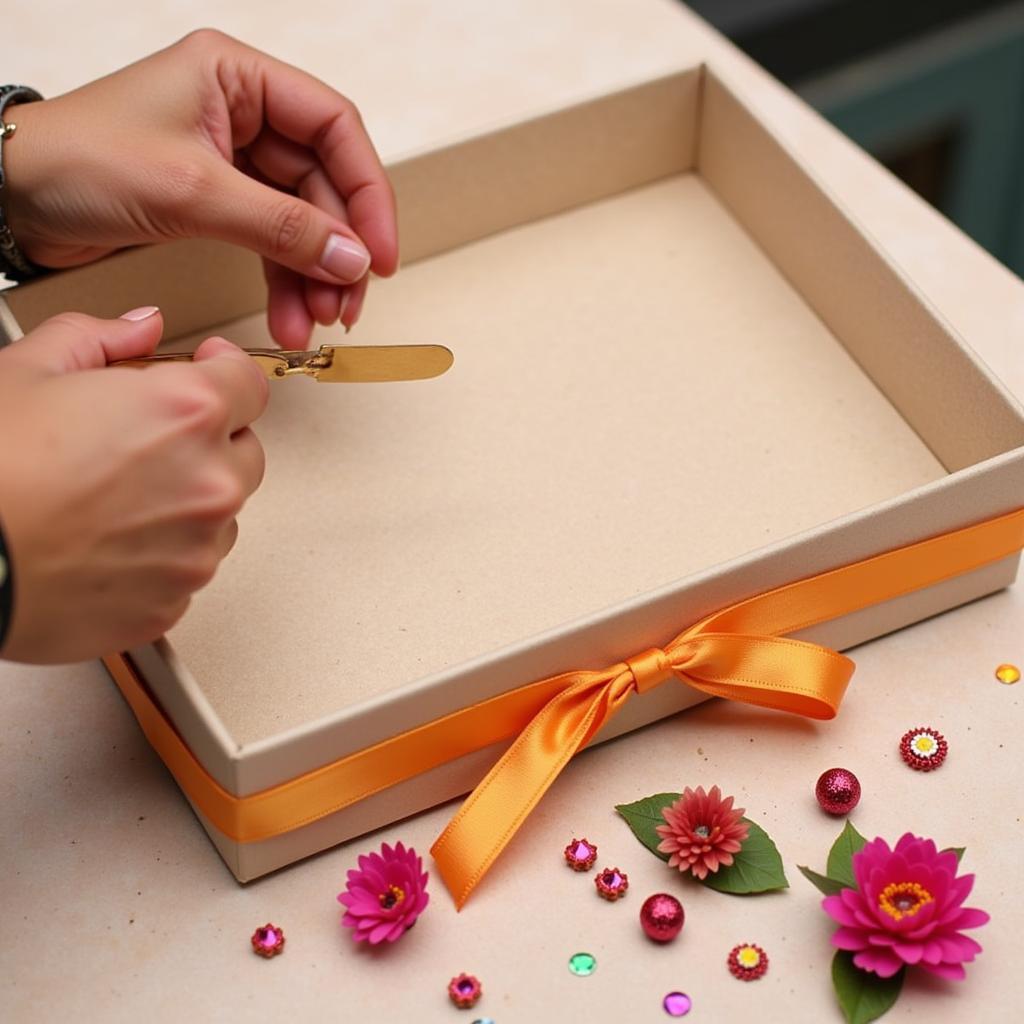 Decorating Empty Mithai Boxes