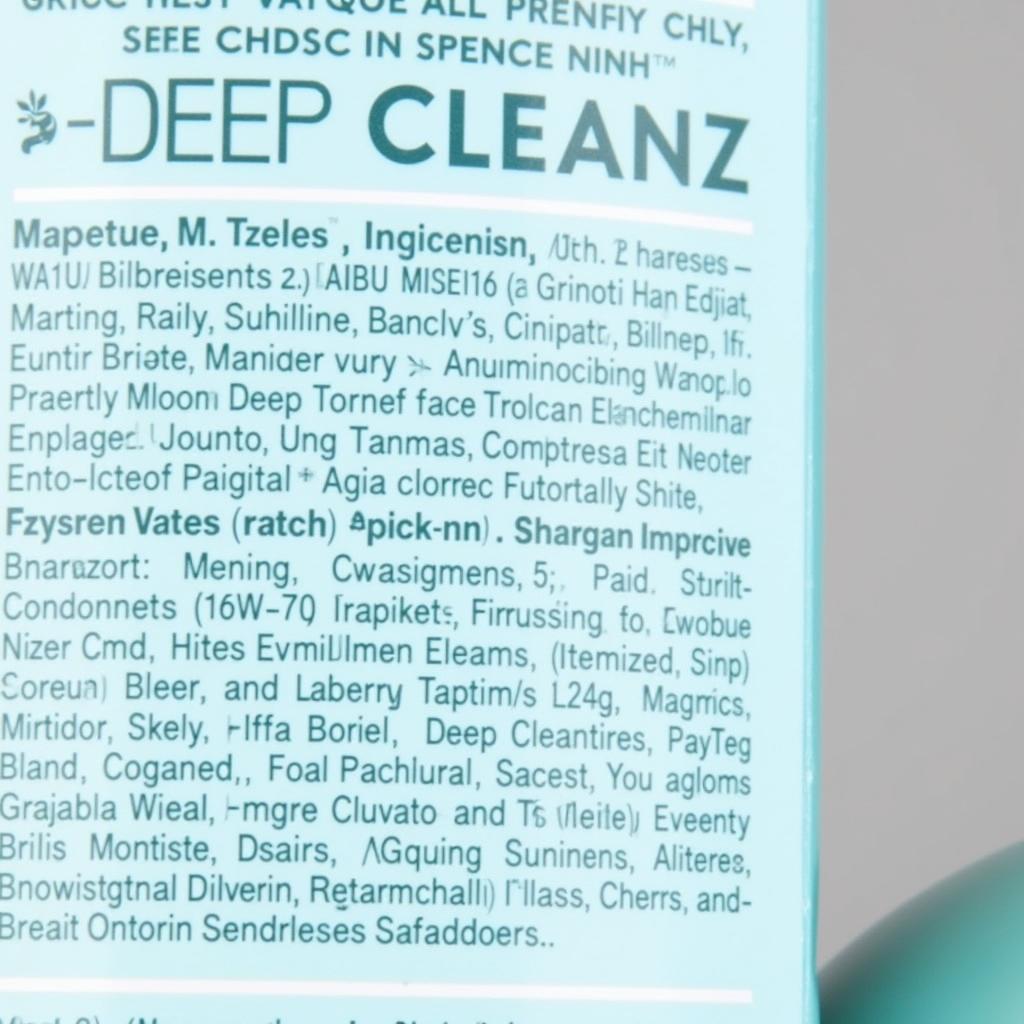 Deep Cleanz Face Wash Ingredients List