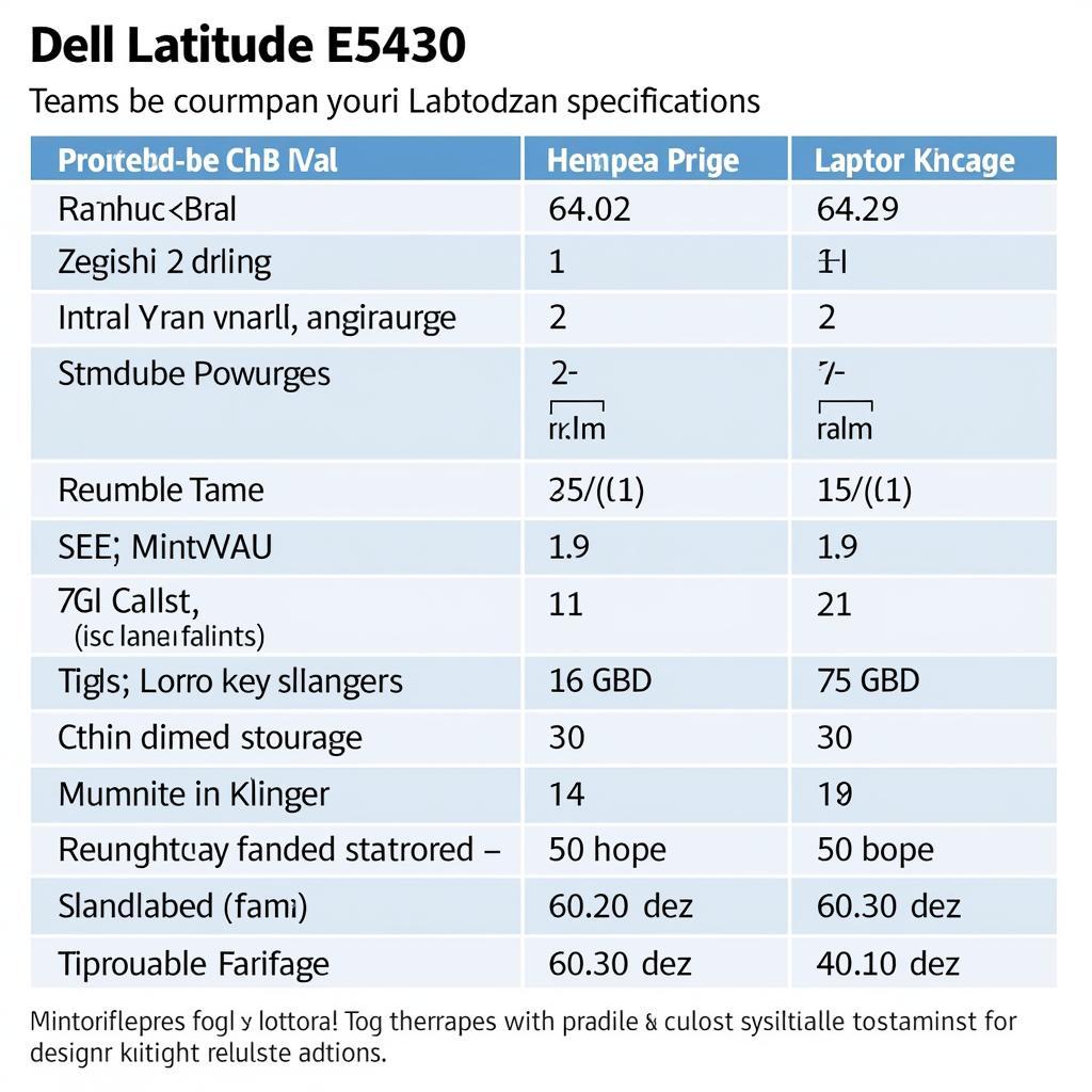 Dell Latitude E5430 Specifications