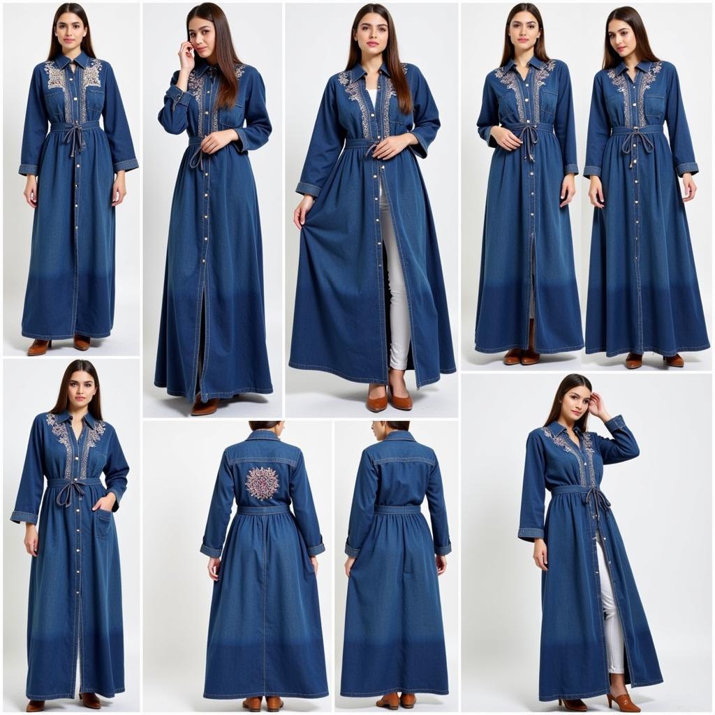 Various Denim Abaya Styles