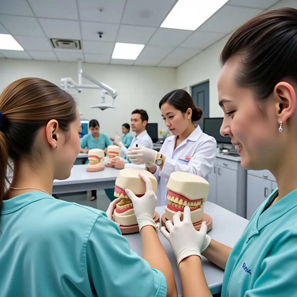 Dental Students Honing Their Skills on Dental Models