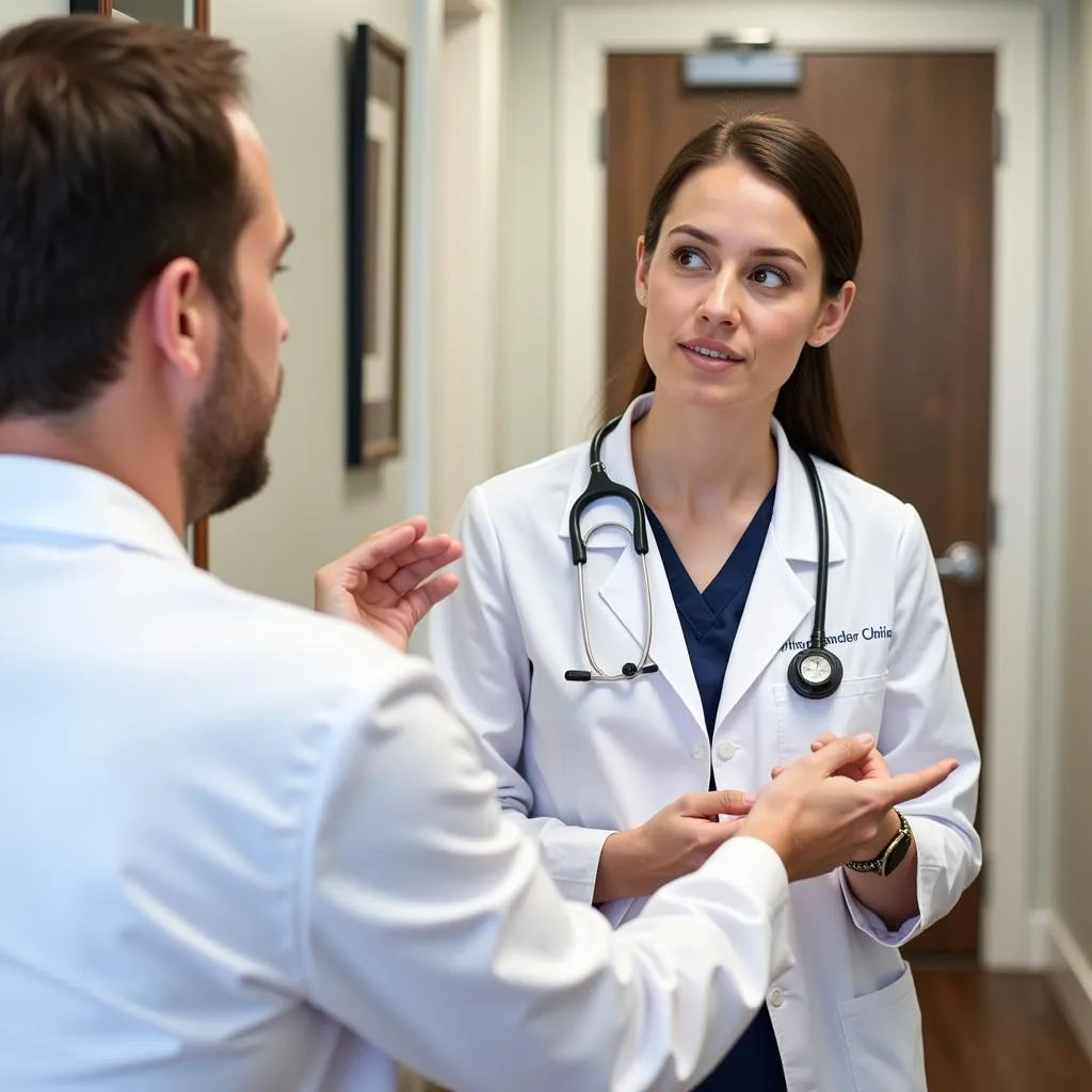 Dermatologist Consulting Patient