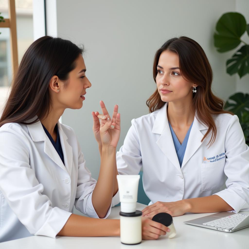 Dermatologist Consulting Patient