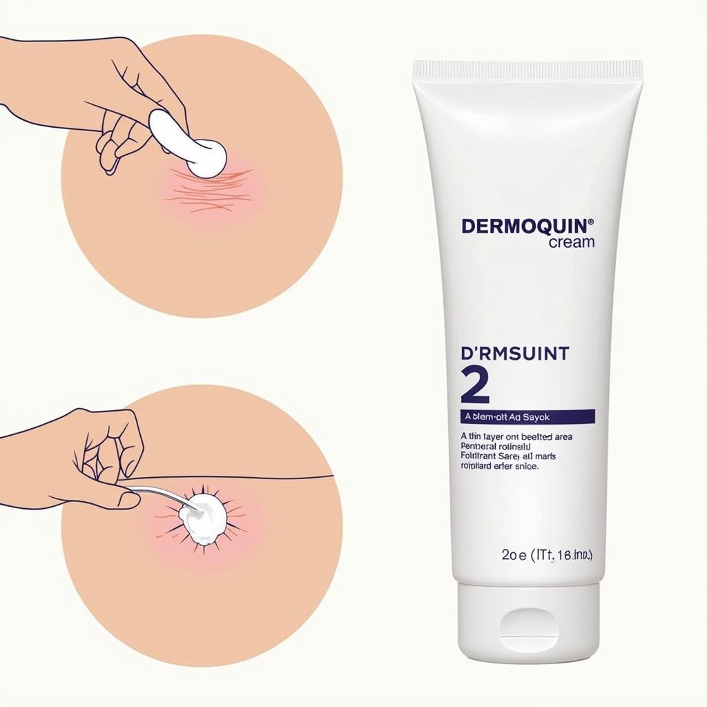 Applying Dermoquin 2 Cream