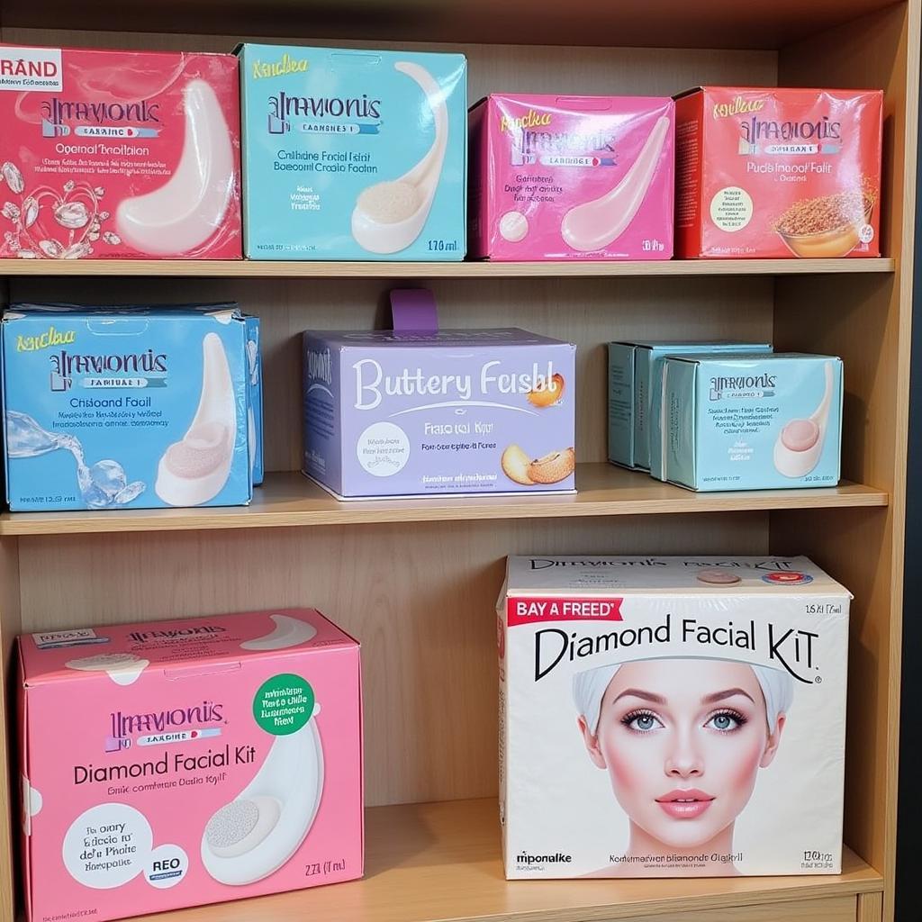 Different types of diamond facial kits displayed