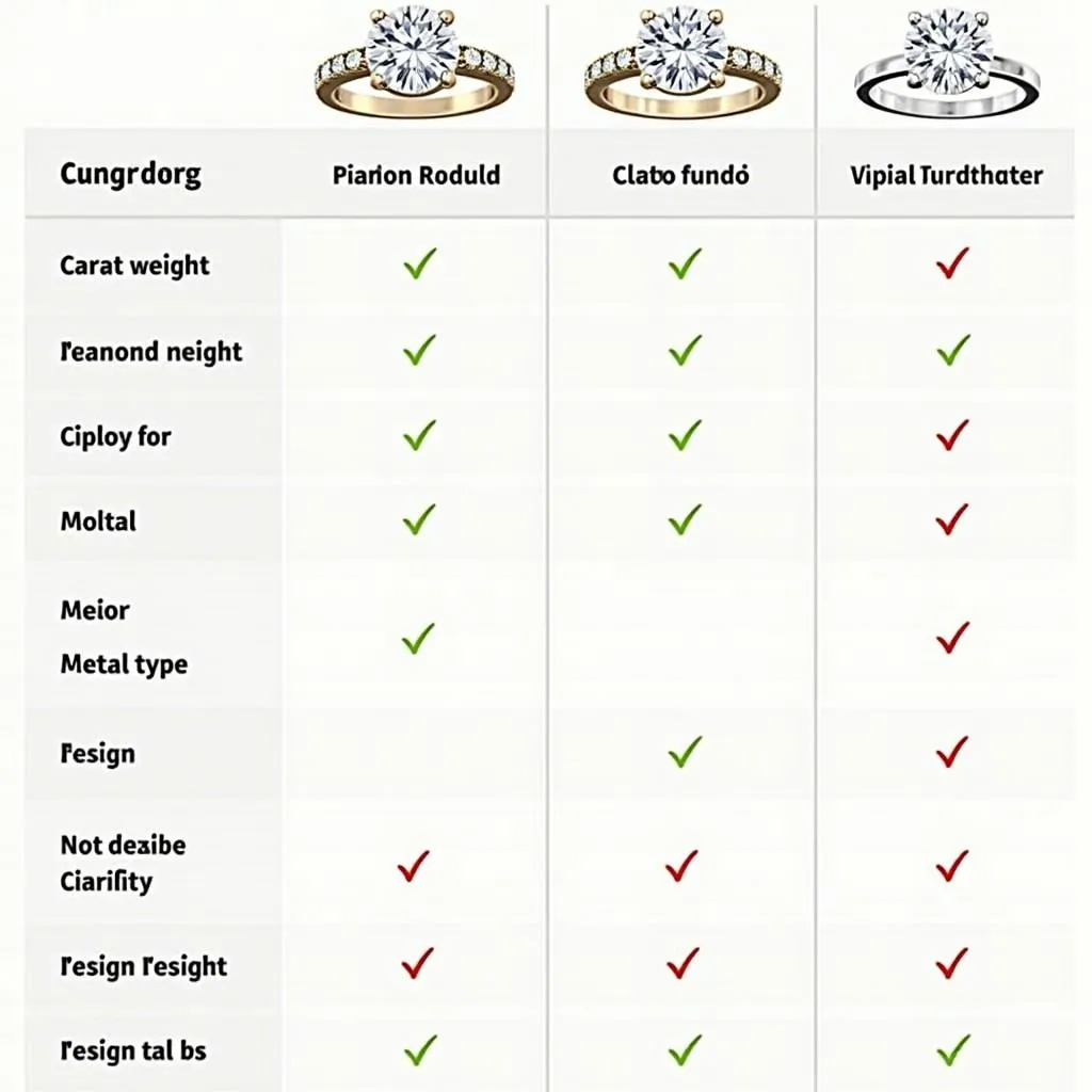 Diamond Ring Price Comparison Chart