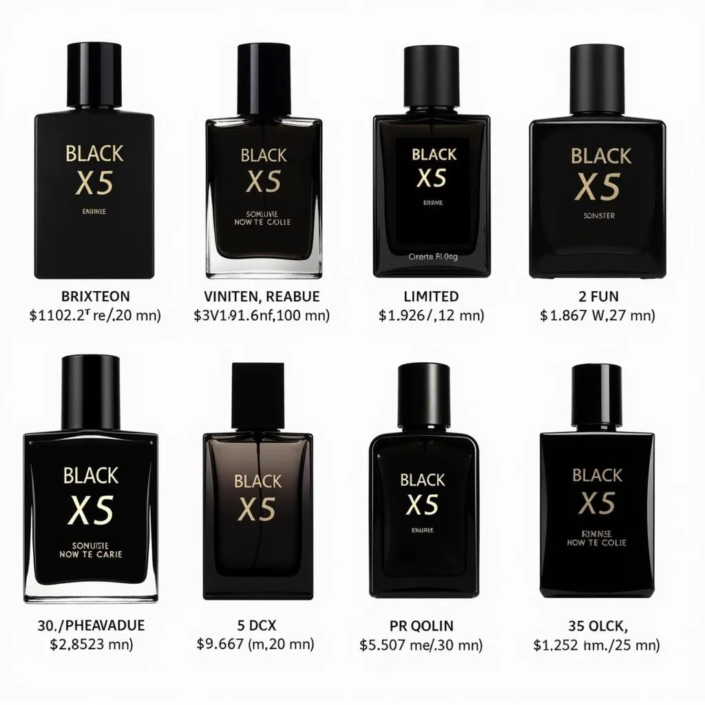 Different Black XS perfume bottles