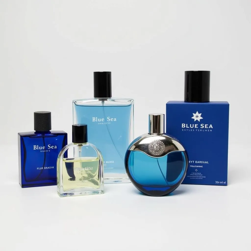 Various Blue Sea Perfume Bottles