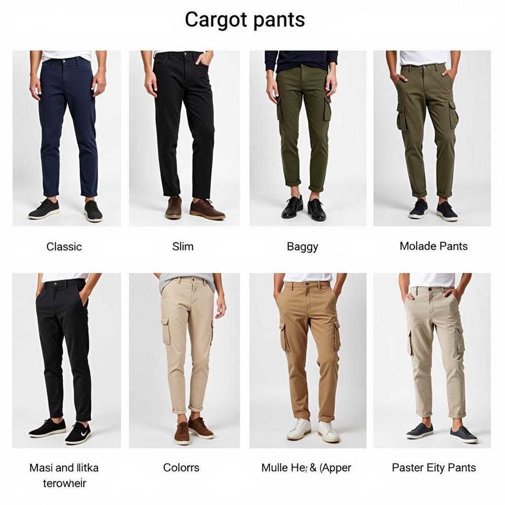 A variety of cargo pants styles available in Pakistan