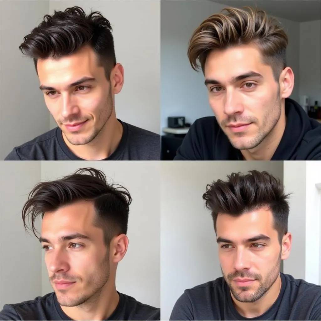 Different hairstyles achievable with hair wax