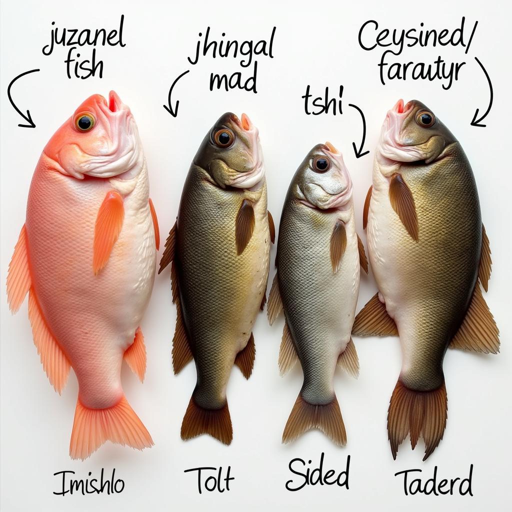 Various types of jhinga fish commonly found in Pakistan