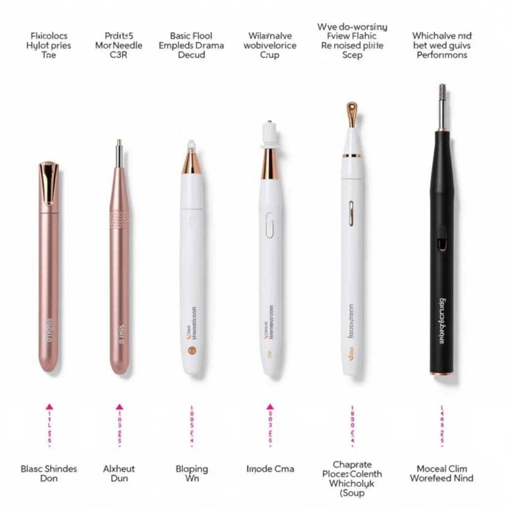 Various types of microneedling pens