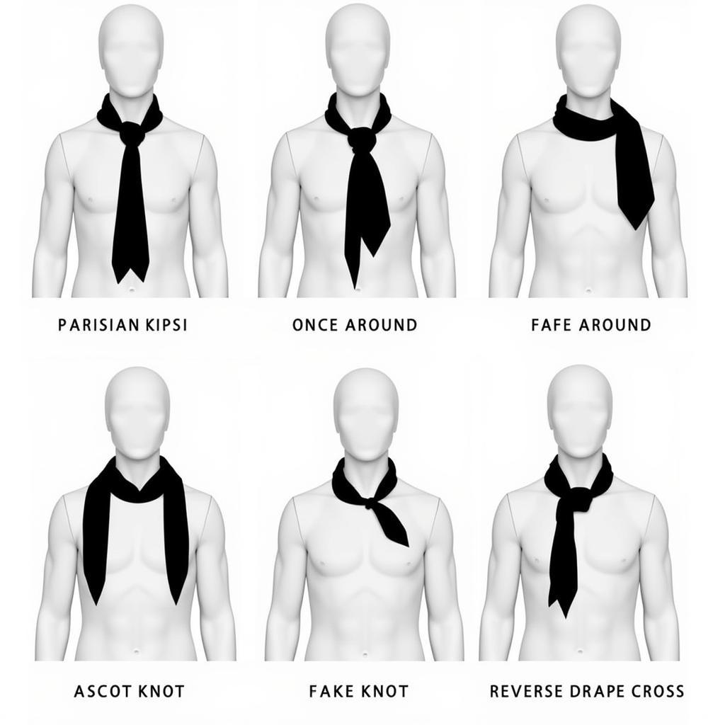 Various ways to tie a neck scarf