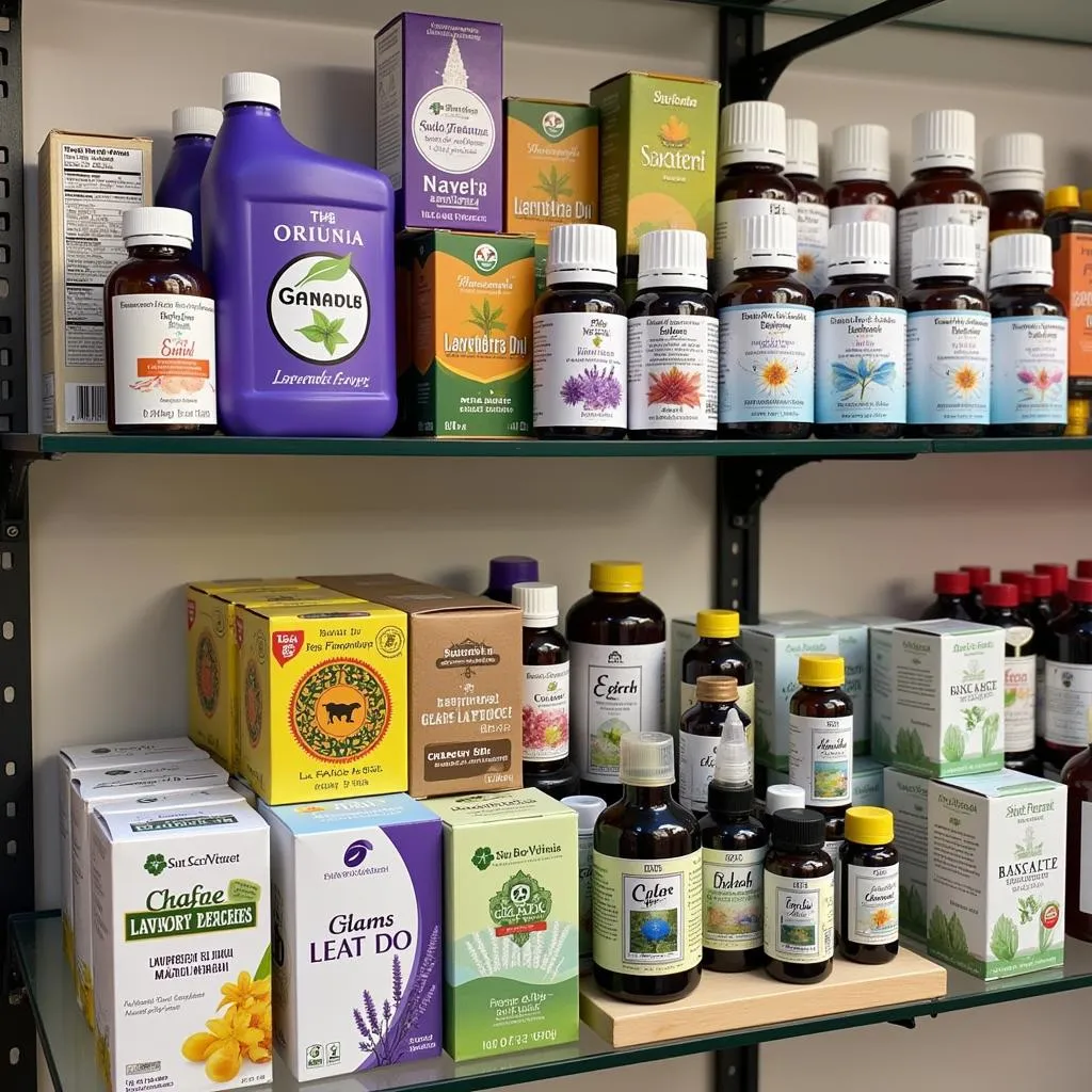 Various bottles and packaging of lavender essential oil in Pakistan