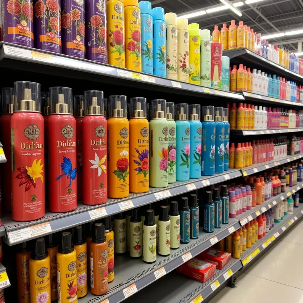 Dirham Body Spray Variety Display