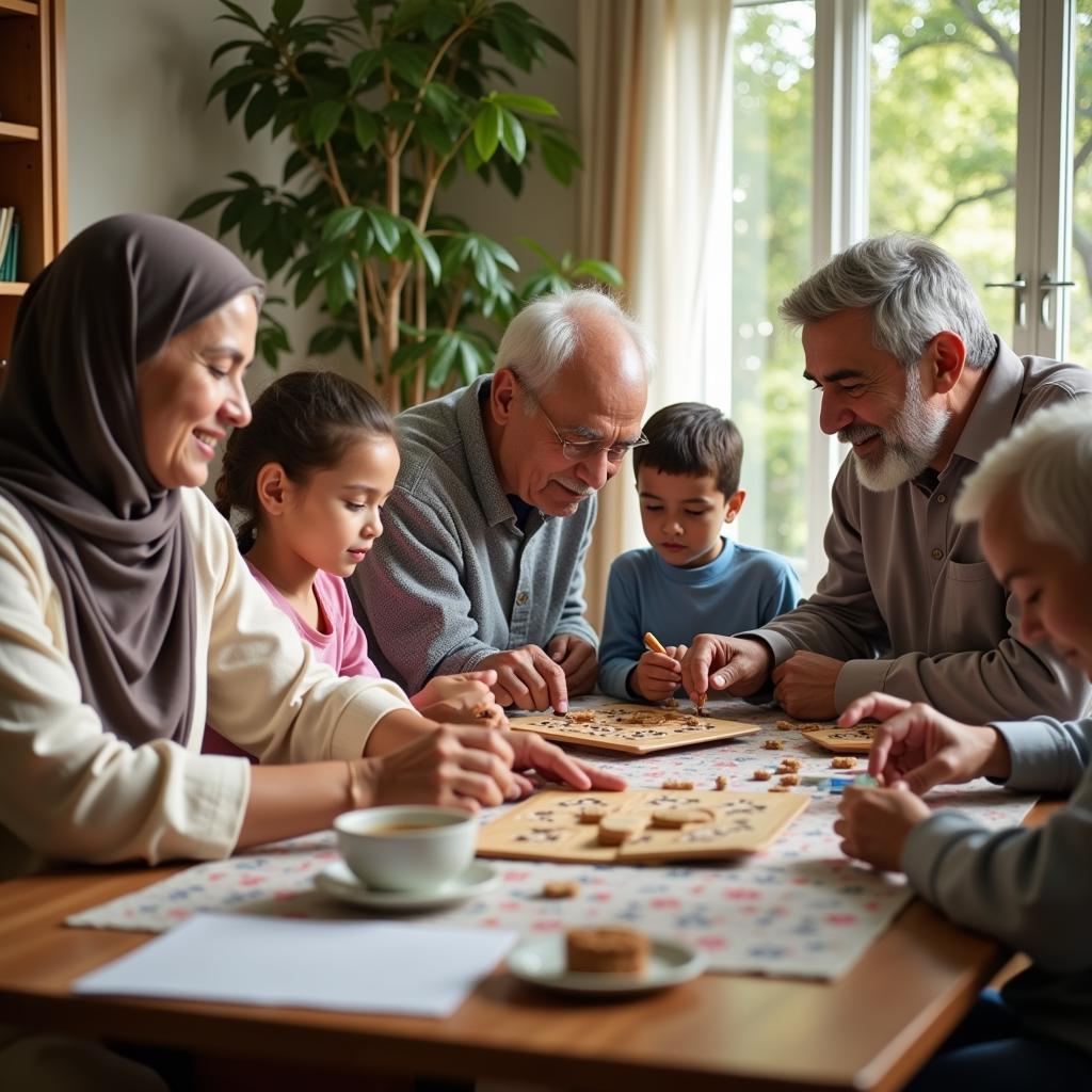 Group of Pakistani retirees enjoying their time together