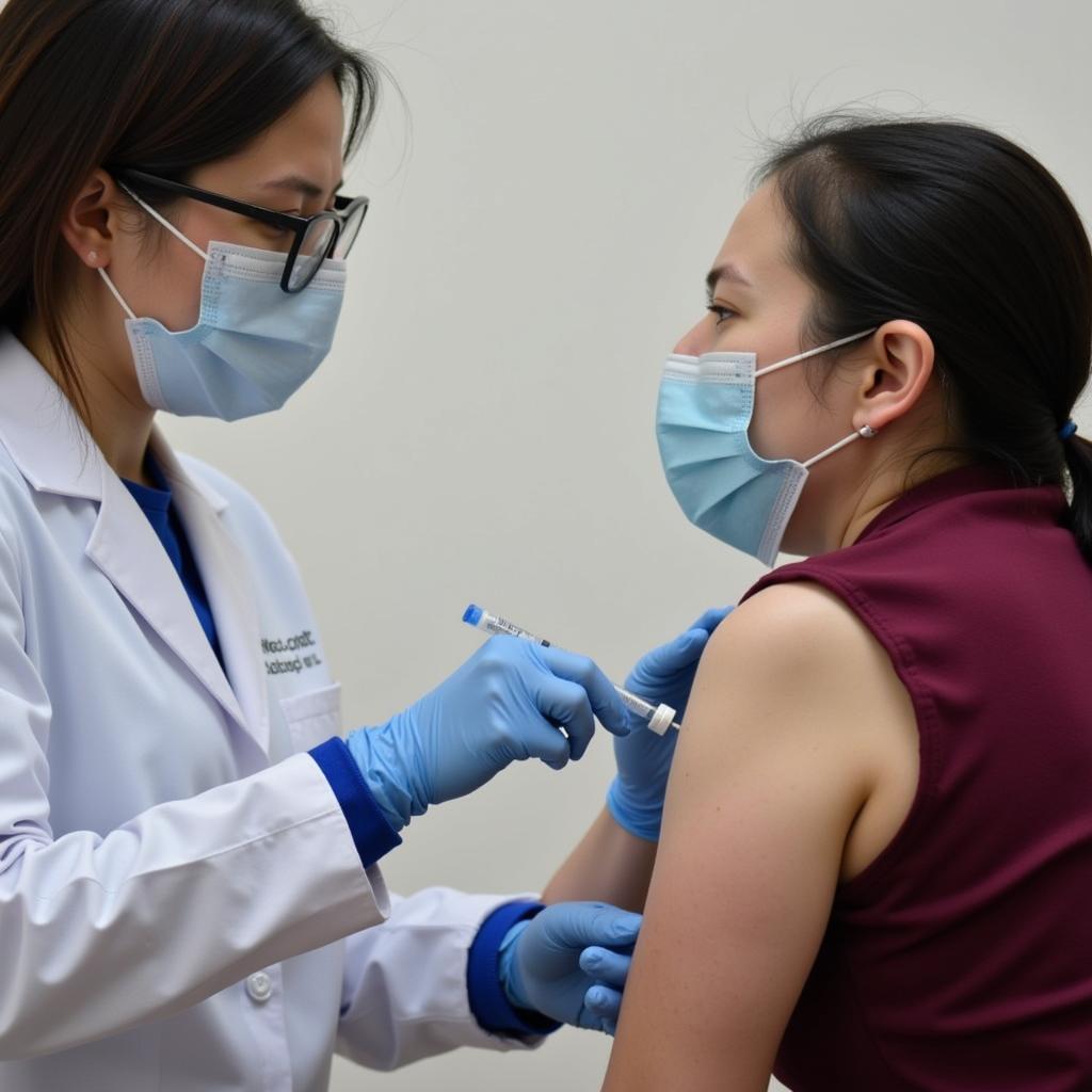 Doctor Administering Influvac Vaccine