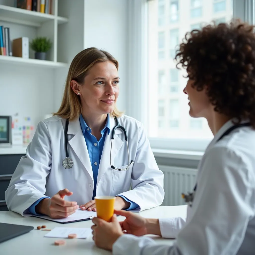 Doctor consulting patient about Brufen