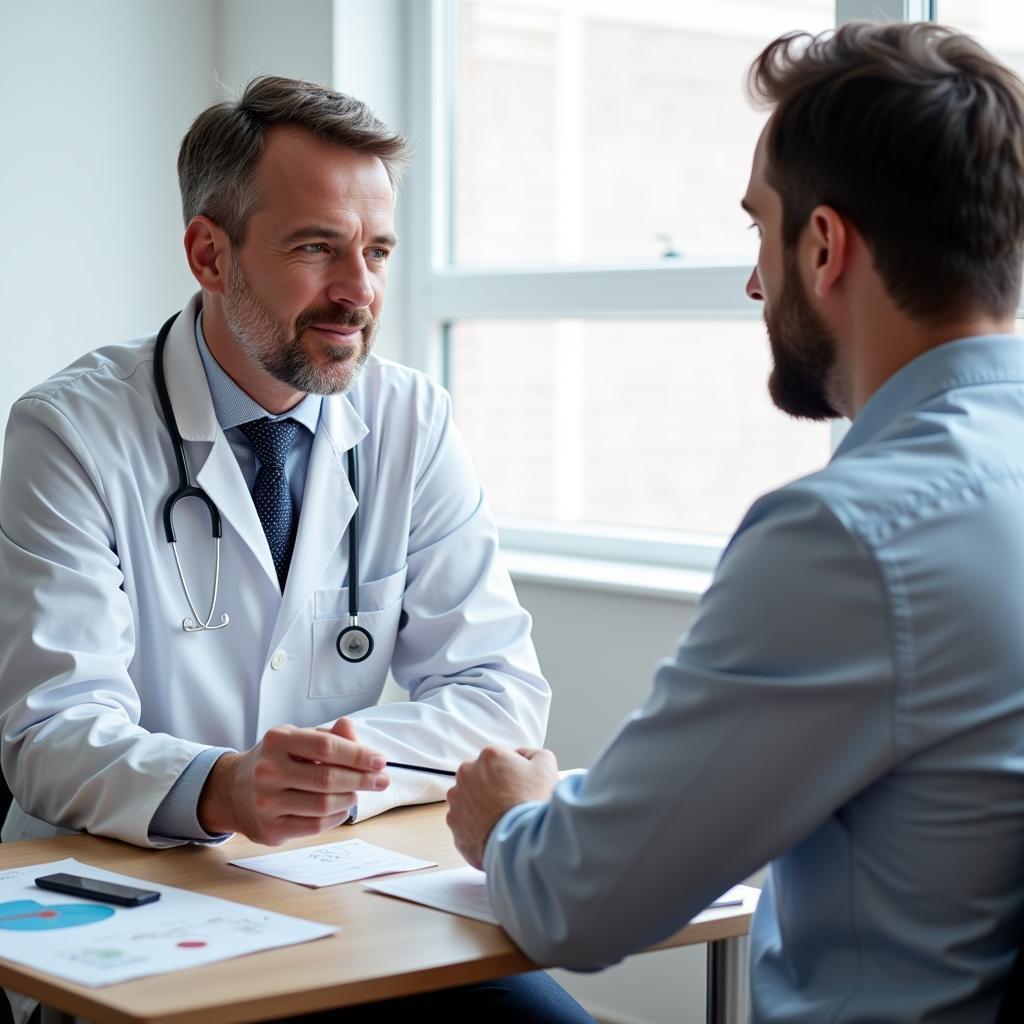 Doctor explaining ED treatment options to a patient