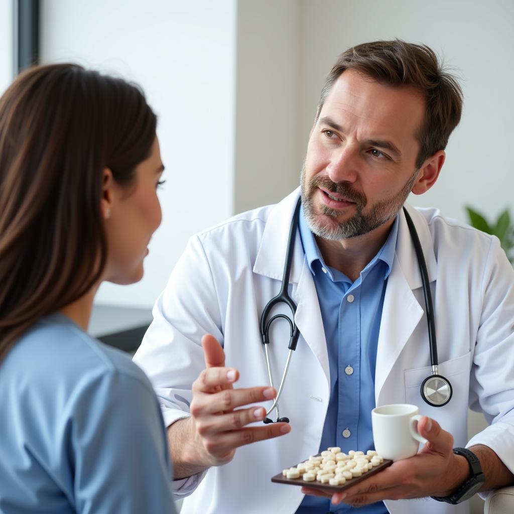 Doctor Consulting Patient about Calcium Supplements