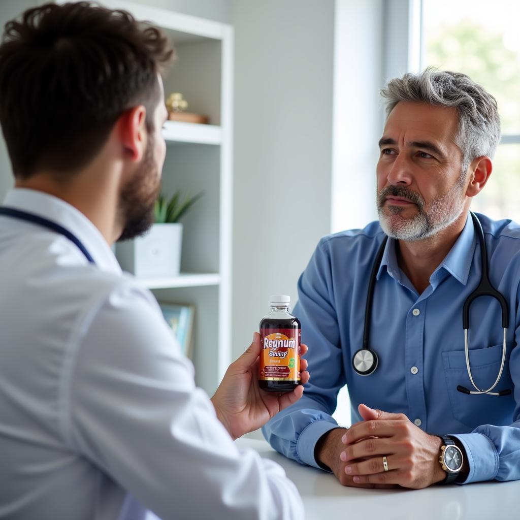 Doctor Consulting Patient About Regnum Syrup