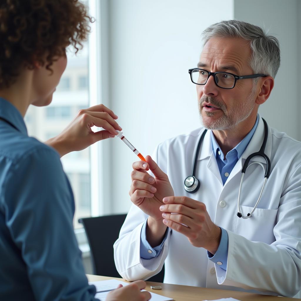 Doctor Explaining Ristova Injection to a Patient