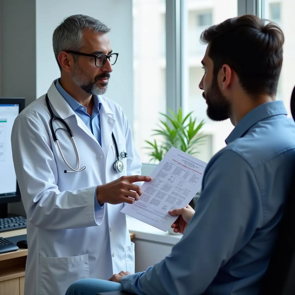 Doctor Explaining SGPT Test Results to Patient