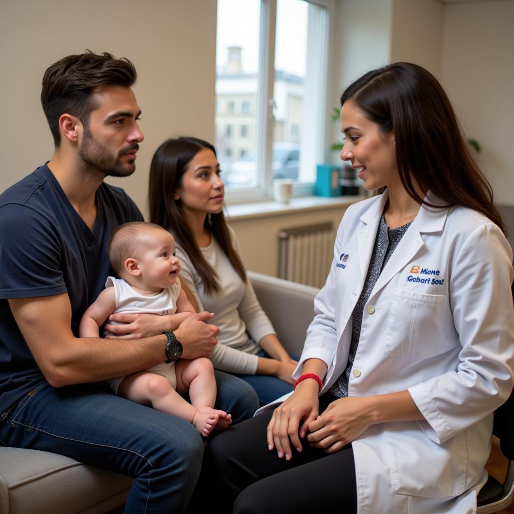 Doctor Explaining Vaccination to Parents