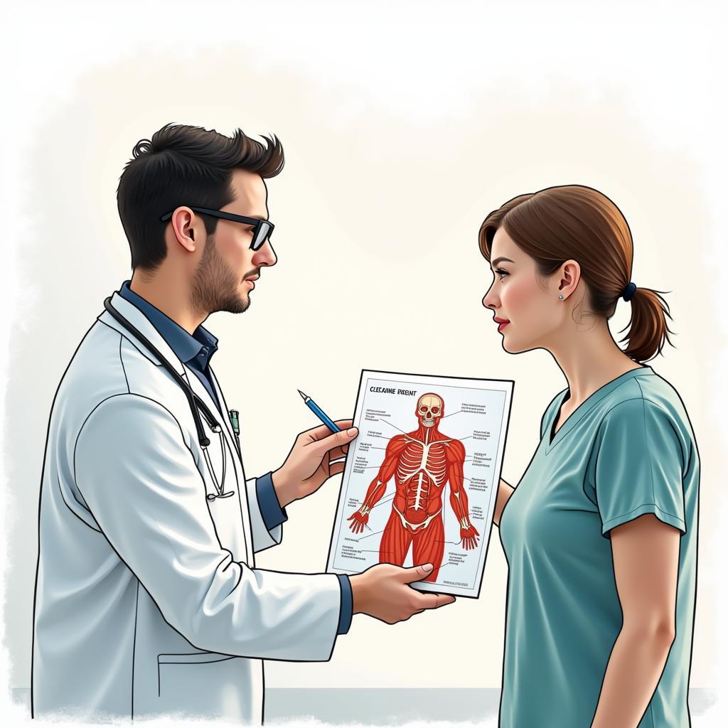 Doctor consulting with a patient about Clexane injection