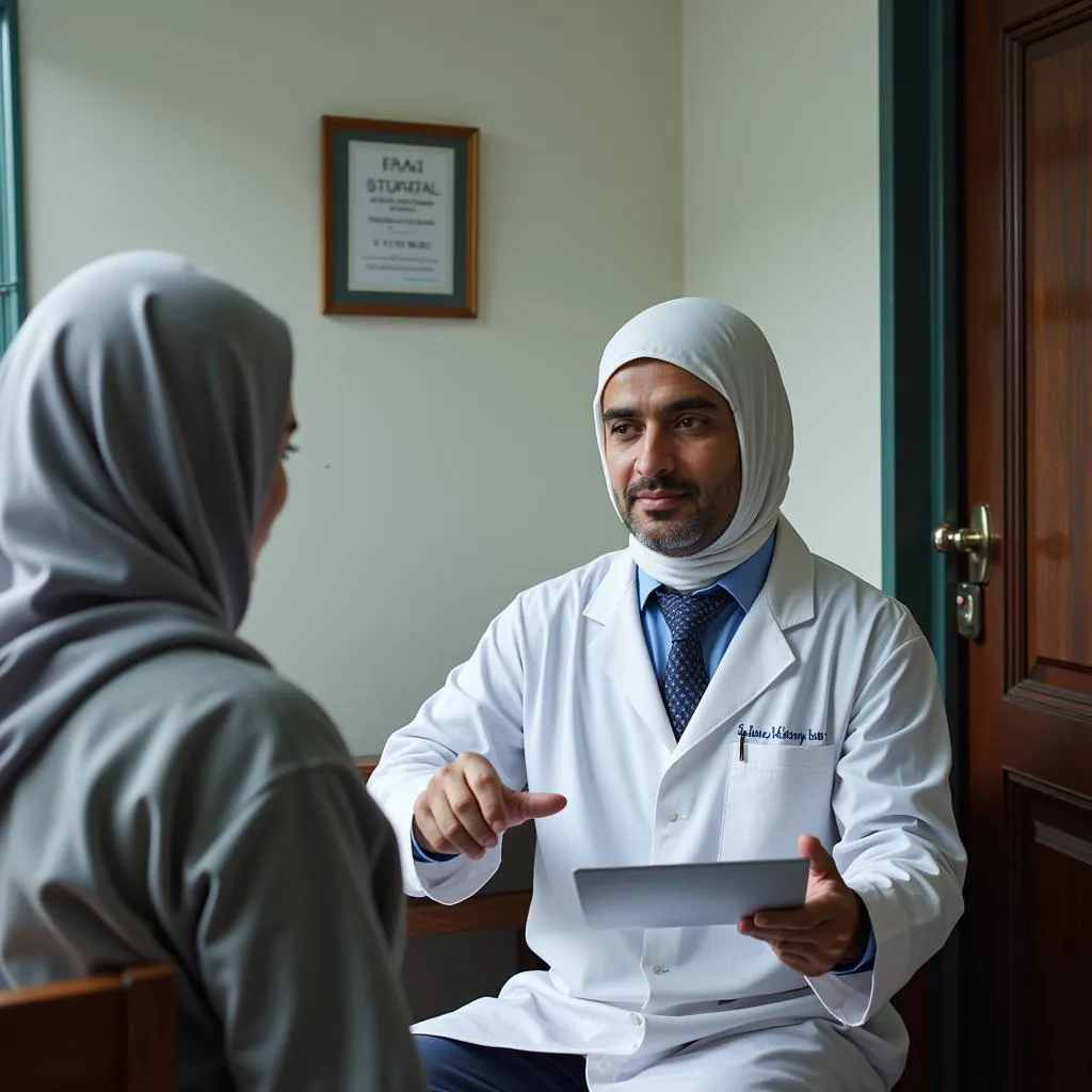 A doctor consulting with a patient in Pakistan