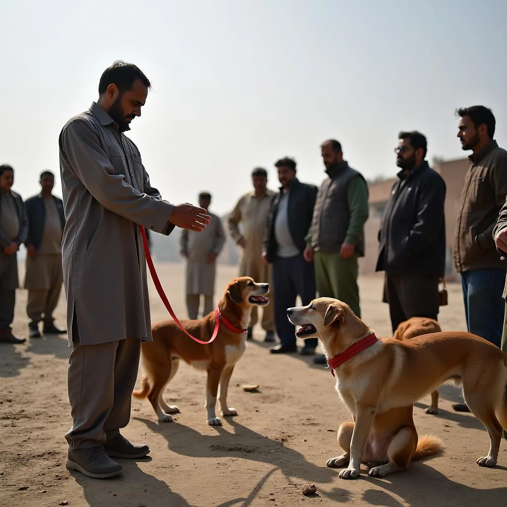 Dog training class in session in Peshawar