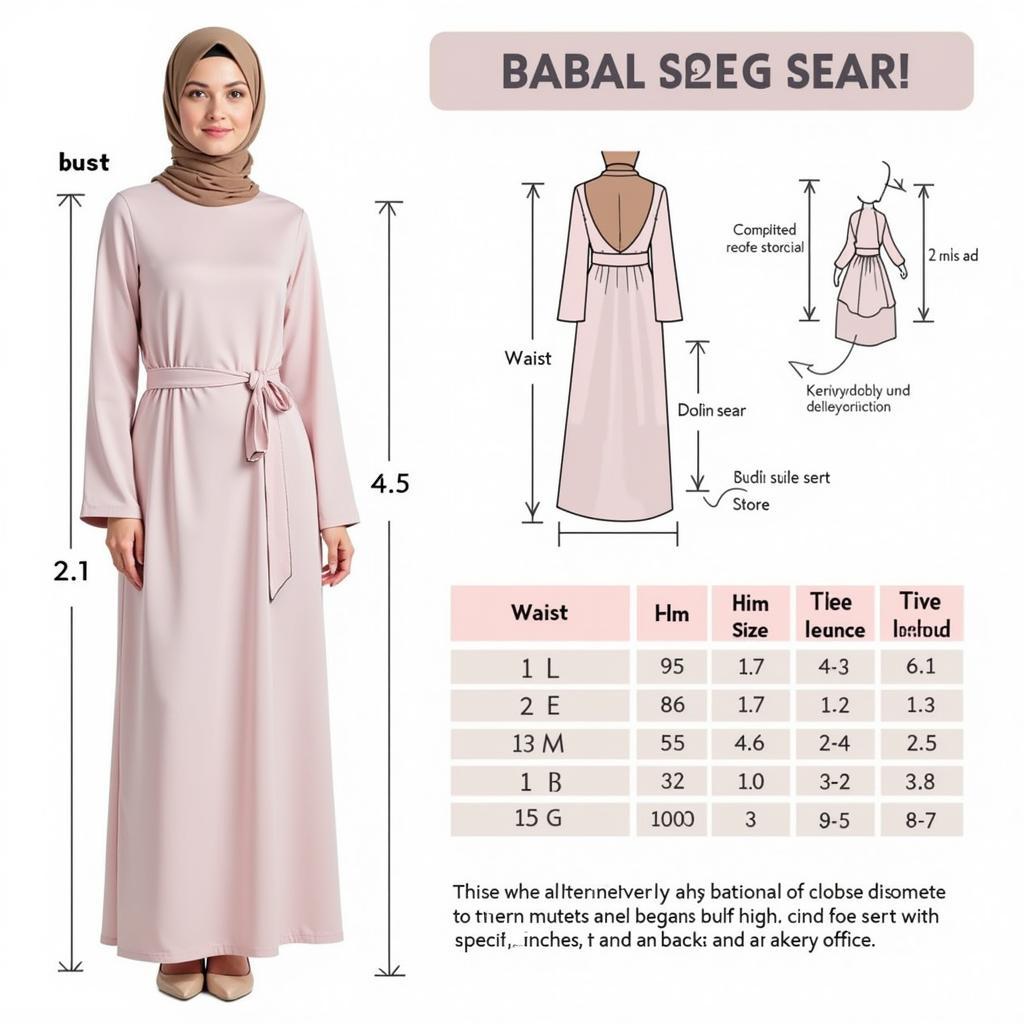 Dubai abaya size guide for online shoppers in Pakistan