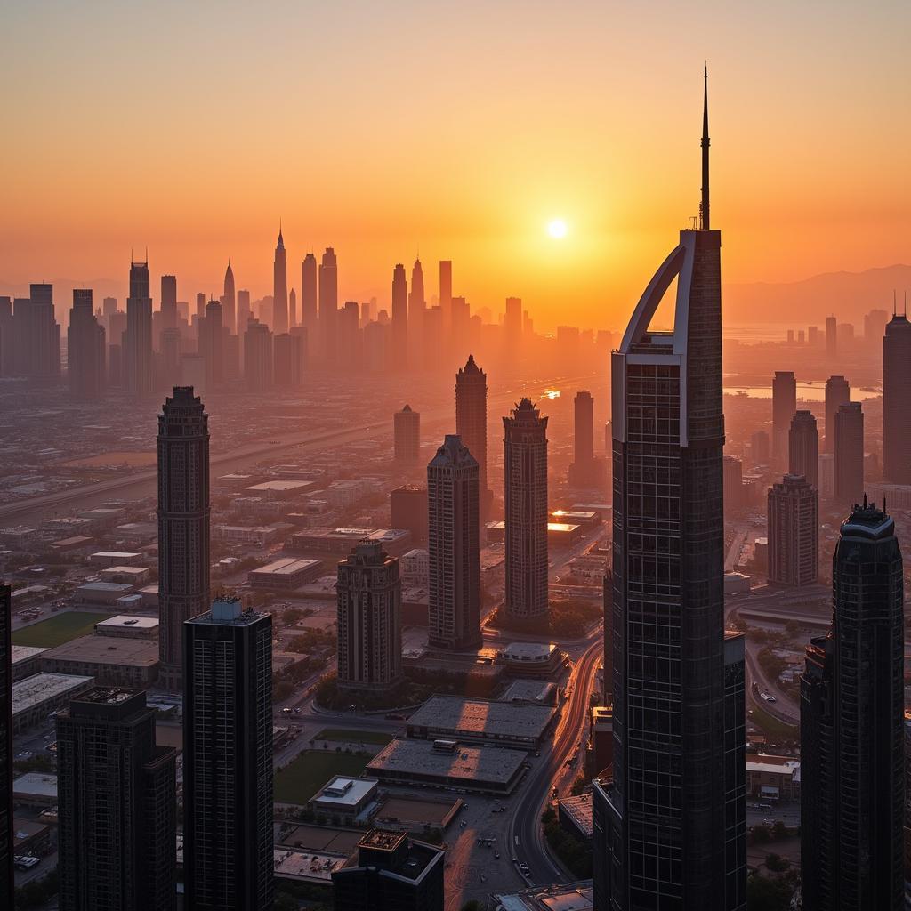 Dubai Skyline at Sunset