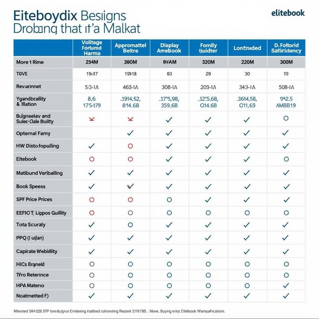 Elitebook Model Comparison Chart