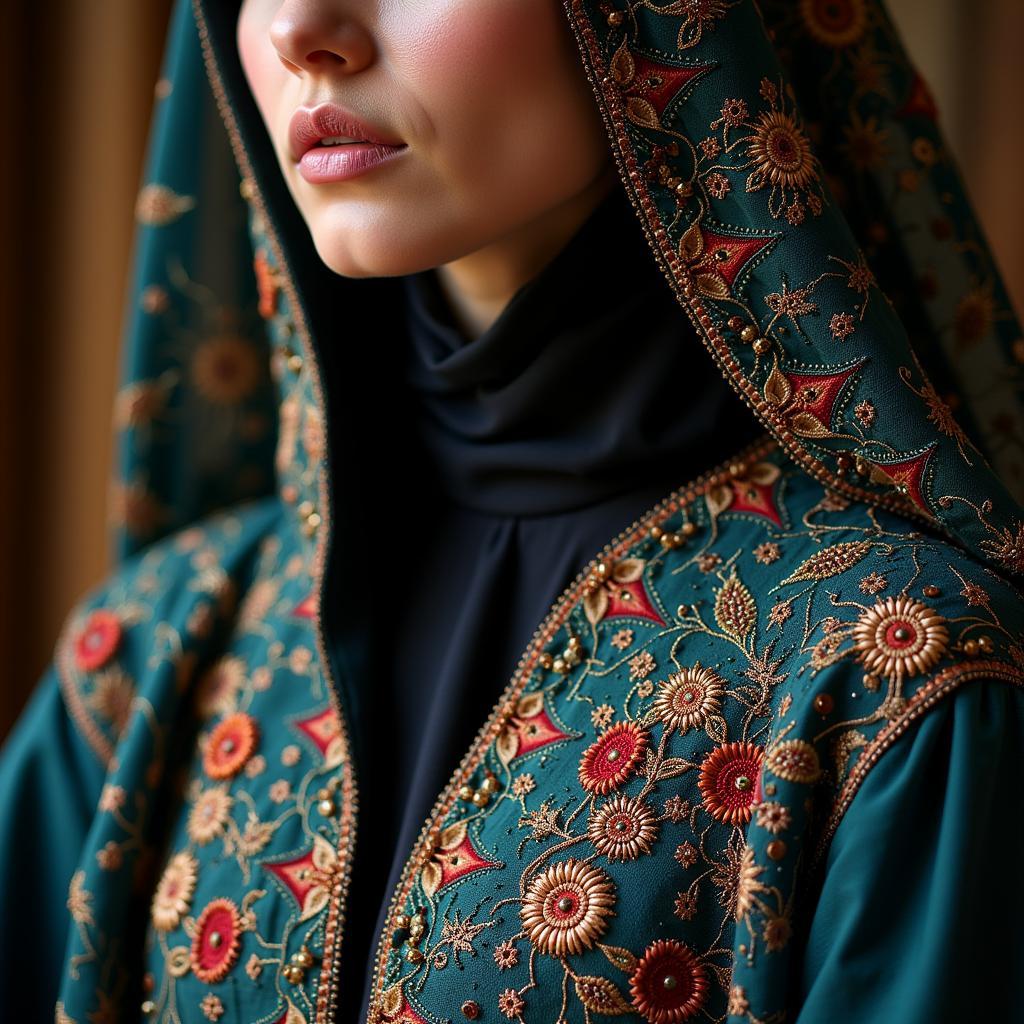 Intricate Burqa Embroidery